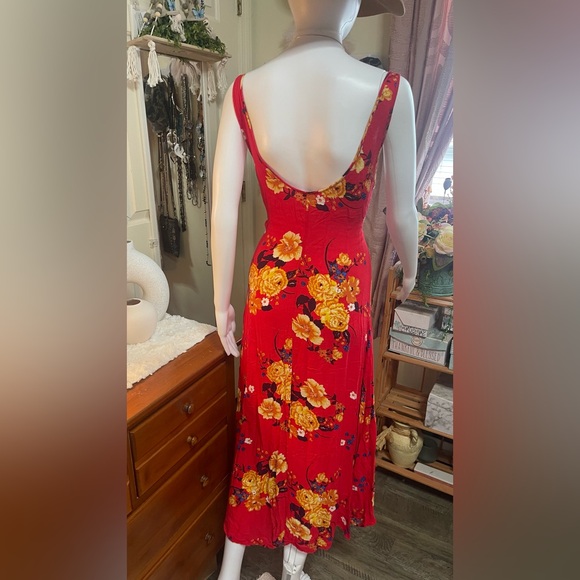 Free People Red and Yellow Floral  maxi Dress - Picture 8 of 11